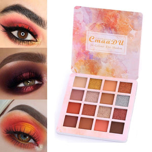 Long-lasting Waterproof Eye Shadow Natural Eyes Makeup 16 Colors Eyeshadow Palette Cosmetics Diamond Glitter Shiny Matte TSLM1