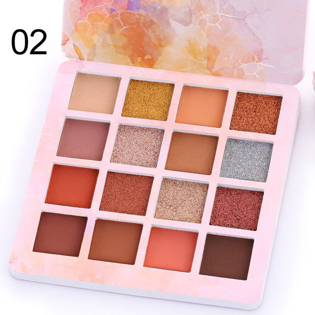 Long-lasting Waterproof Eye Shadow Natural Eyes Makeup 16 Colors Eyeshadow Palette Cosmetics Diamond Glitter Shiny Matte TSLM1