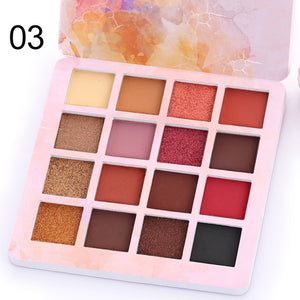 Long-lasting Waterproof Eye Shadow Natural Eyes Makeup 16 Colors Eyeshadow Palette Cosmetics Diamond Glitter Shiny Matte TSLM1