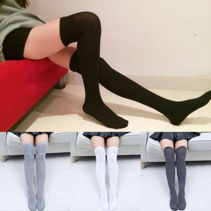 Womens Long Sexy Over The Knee Cotton Socks Thigh High Soft Cotton Stockings Bikini Cover Up Beachwear