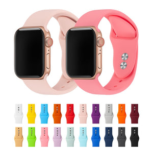 Band For Apple Watch Band 38mm 40mm 42mm 44mm Double Buckle Rubber Silicone IWatch Strap  For Apple Watch Series 4,3,2,1 81024