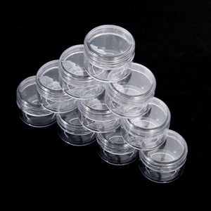 10pcs 2g/3g/5g/10g/15g/20g Empty Plastic Clear Cosmetic Jars Makeup Container Lotion Bottle Vials Face Cream Sample Pots Gel Box