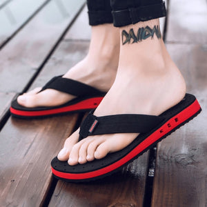 XMISTUO Summer Korean big size Tide Slippers Men Non-slip Cool Flip-Flops Breathable Thick-soled Sandals Slippers Toe Sandals