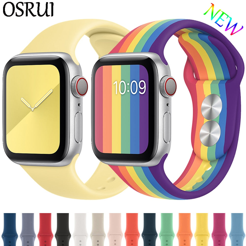 Strap for Apple watch band 44mm 40mm 42mm 38mm correa iwatch 5 4 3 2 sport silicone bracelet pulseira Apple watch 4 accessories